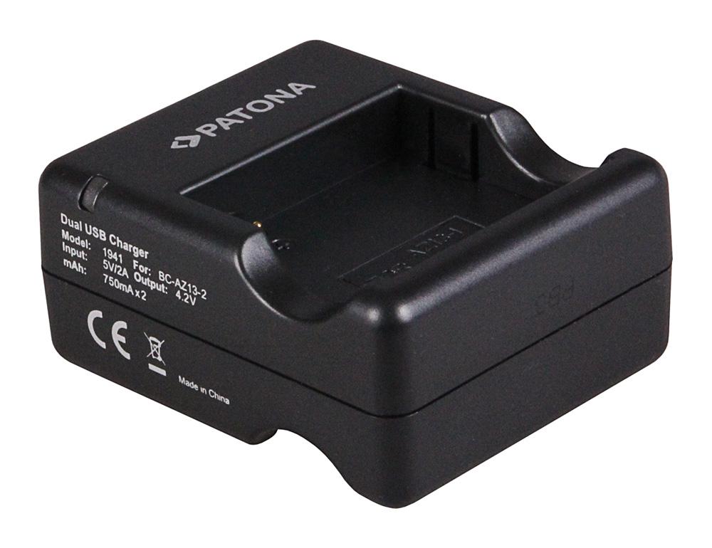 Carregador Rápido Dual PATONA para Xiaomi Yi AZ13-2 AZ13-1 com cabo Micro-USB