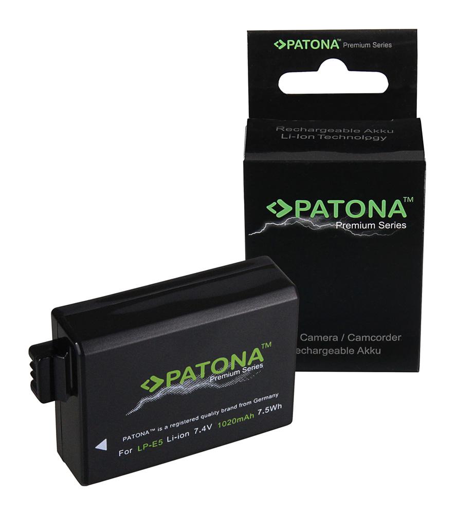 PATONA Bateria Premium para Canon LP‑E5 LPE5 EOS 450D 500D 1000D
