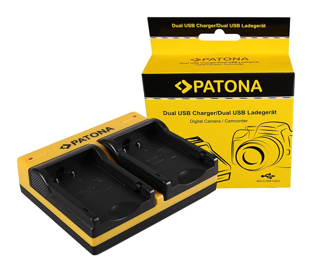 Carregador Dual PATONA para Pentax D‑LI109 K K2 K‑2 K30 K50 K‑50 K500 K‑500 KR com cabo Micro‑USB