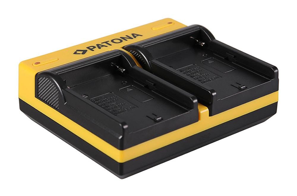 Cargador Dual PATONA para Sony NP-FM50, NP-F550, NP-F750 y NP-F970, incluye cable Micro‑USB
