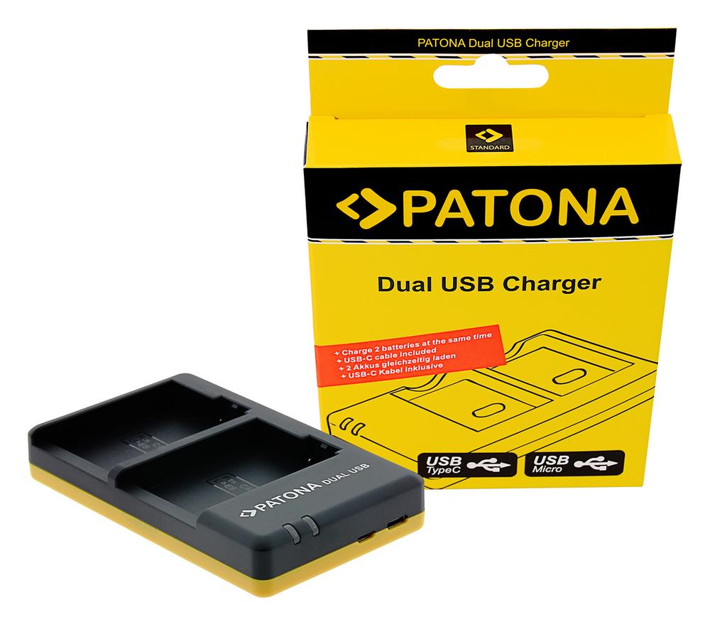 PATONA Chargeur Dual Rapide pour Canon LP‑E8 LPE8 avec câble USB‑C PATONA Chargeur Dual Rapide pour Canon LP‑E8 LPE8 avec câble USB‑C