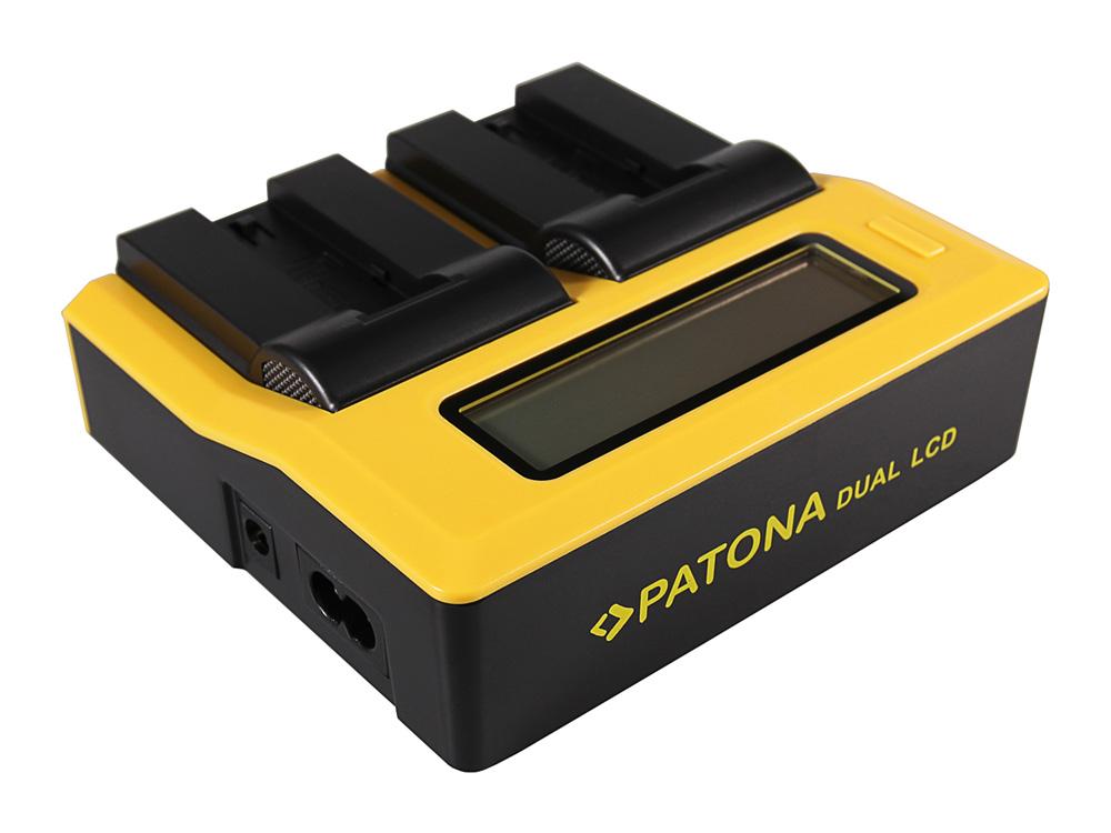PATONA Caricabatterie Dual LCD USB per Konica Minolta Samsung NP-700 Dimage DGX50K DG-X50-K DGX50R