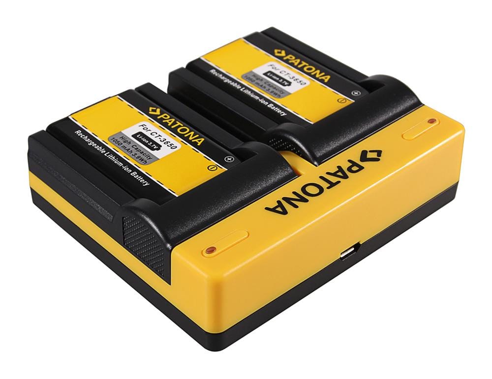 Caricabatterie Doppio PATONA per Contour GPS Contour CT-3650 HD 1080P inclusi cavo Micro-USB