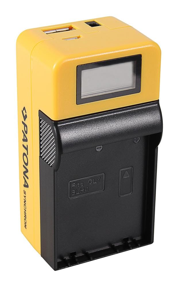 PATONA Synchron Carregador USB para Olympus BLH1 BLH-1 com ecrã LCD