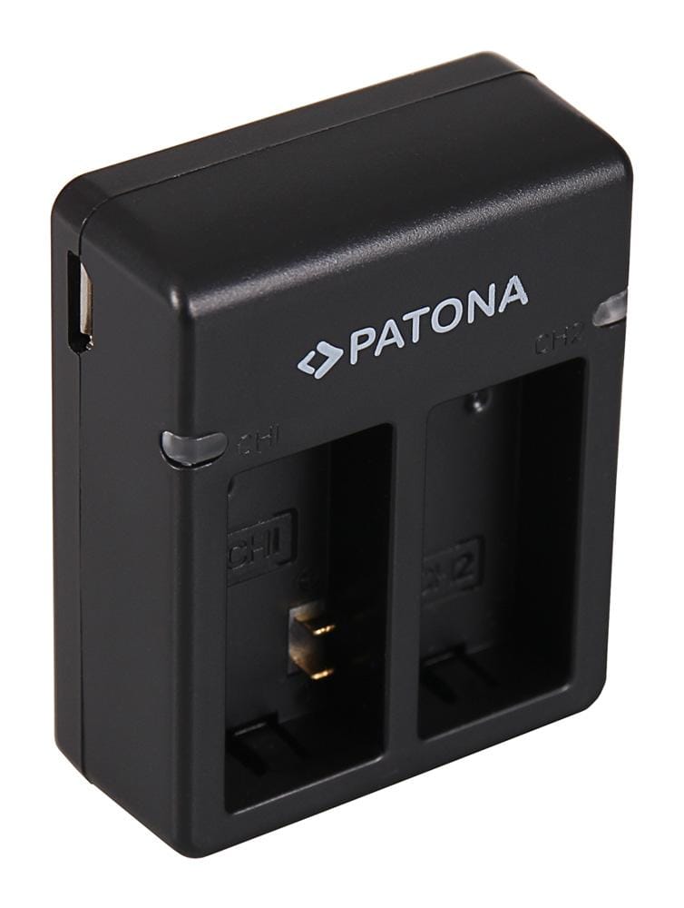 PATONA Caricatore USB Dual per GoPro Hero 3 AHDBT-301 con cavo Micro-USB