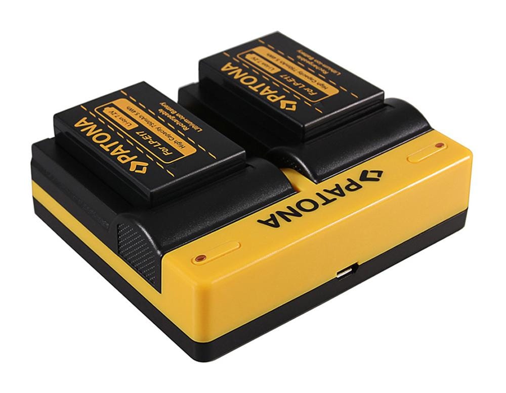 Ładowarka Dual PATONA dla Canon LP-E17 EOS 750D 760D 8000D Kiss X8i Rebel T6i z kablem Micro-USB