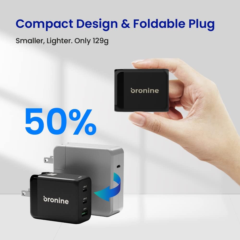 Ładowarka Bronine 1-portowa USB-C 65W PD GaN dla UE Ładowarka Bronine 1-portowa USB-C 65W PD GaN dla UE