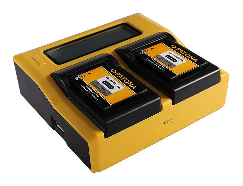 PATONA Carregador USB Duplo com LCD para GoPro AHDBT-001 HD Hero 1 2 HD Helmet Hero PATONA Carregador USB Duplo com LCD para GoPro AHDBT-001 HD Hero 1 2 HD Helmet Hero