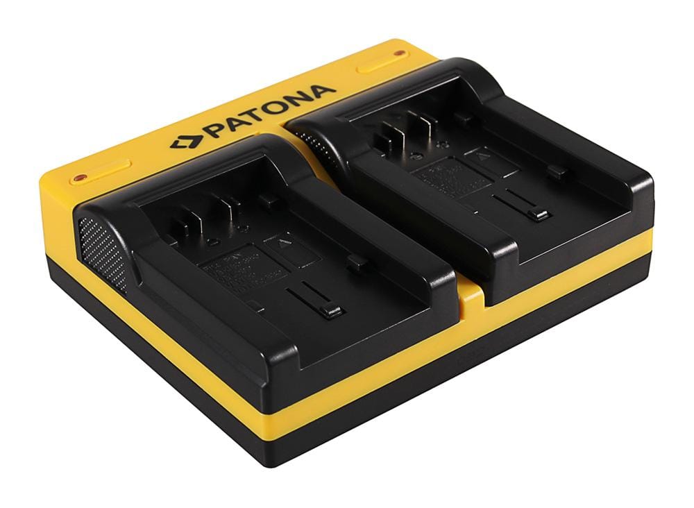 Caricabatterie Duale PATONA per Panasonic VW-VBK180 H H100 H101 H95 HC HCV700 HC-V700 incl. Cavo Micro‑USB