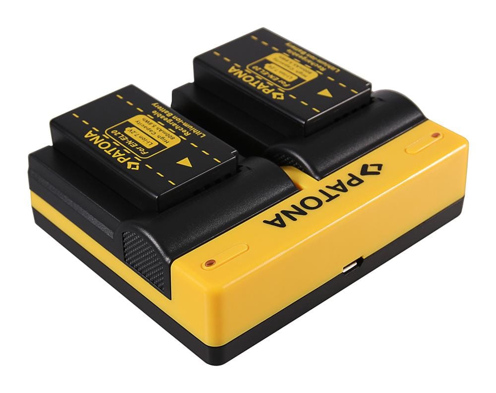 Caricabatterie Duale PATONA per Nikon EN-EL20 1 J1 J-1 V3 V-3 incl. cavo Micro-USB