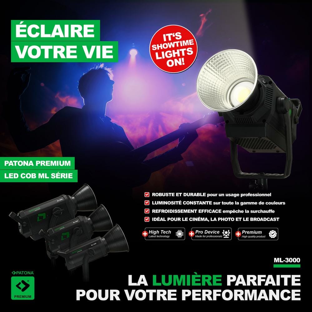 PATONA Premium LED Fotoluce Videoluce 300W COB ML-3000 con Custodia PATONA Premium LED Fotoluce Videoluce 300W COB ML-3000 con Custodia
