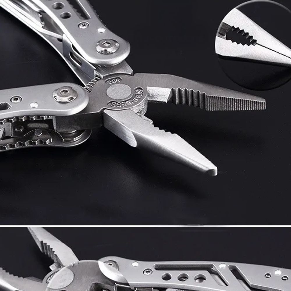 Multitool 24 in 1 - Compact multifunctional tool with pliers, knife, screwdriver & more - Ideal for photographers, outdoor & camping