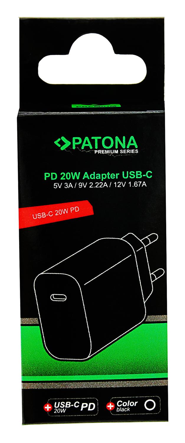 PATONA Premium ADAPATORE PD20W 5V 3A 9V 2.22A 12V 1.67A USB-C PD3.0 QC3.0 bianco