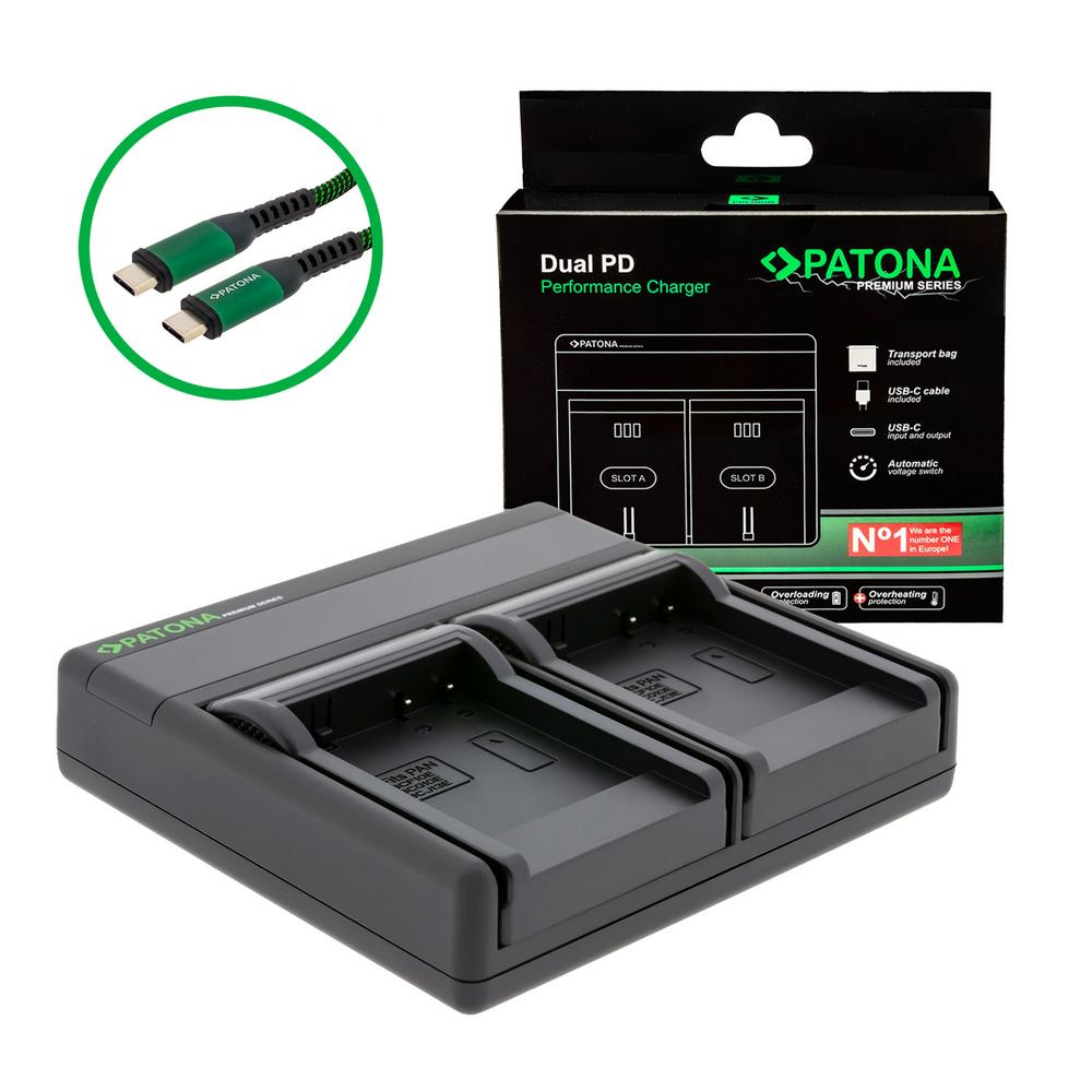 PATONA Premium Dual PD Caricatore per Panasonic DMW-BCF10E con Ingresso/Uscita USB‑C PATONA Premium Dual PD Caricatore per Panasonic DMW-BCF10E con Ingresso/Uscita USB‑C