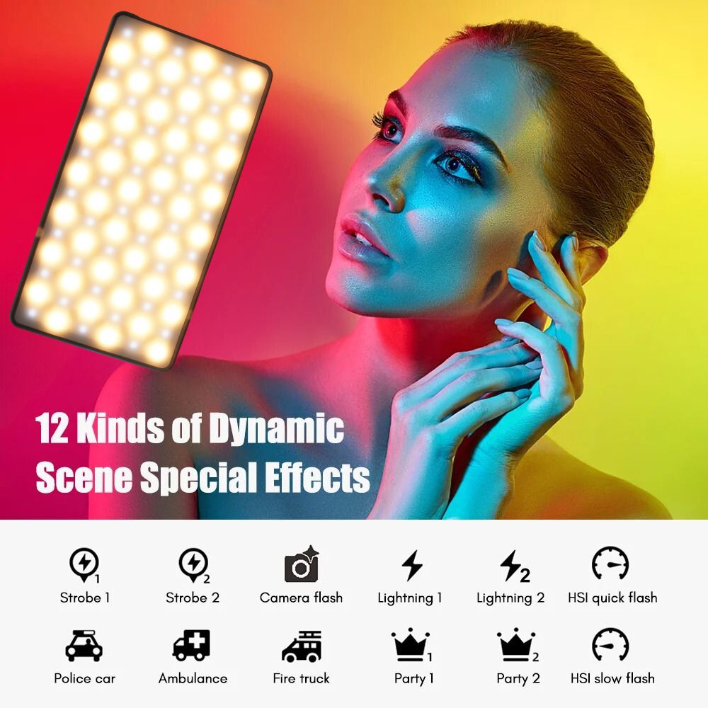 Lampe vidéo LED avec batterie externe ColorGlow TC 158 intégrée Lampe vidéo LED avec batterie externe ColorGlow TC 158 intégrée