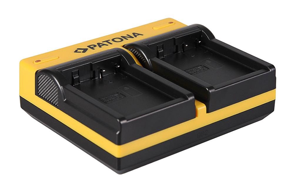 Caricatore Duale PATONA per Leica & Panasonic DMW‑BLC12PP V‑Lux 4 con cavo Micro‑USB