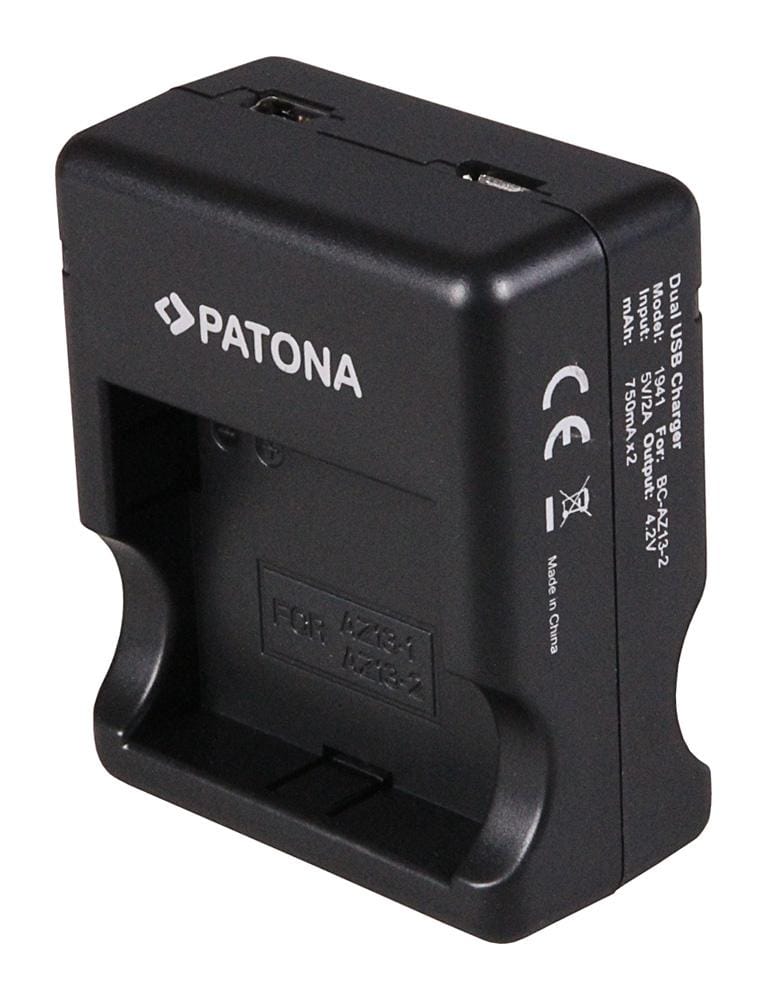 Carregador Rápido Dual PATONA para Xiaomi Yi AZ13-2 AZ13-1 com cabo Micro-USB