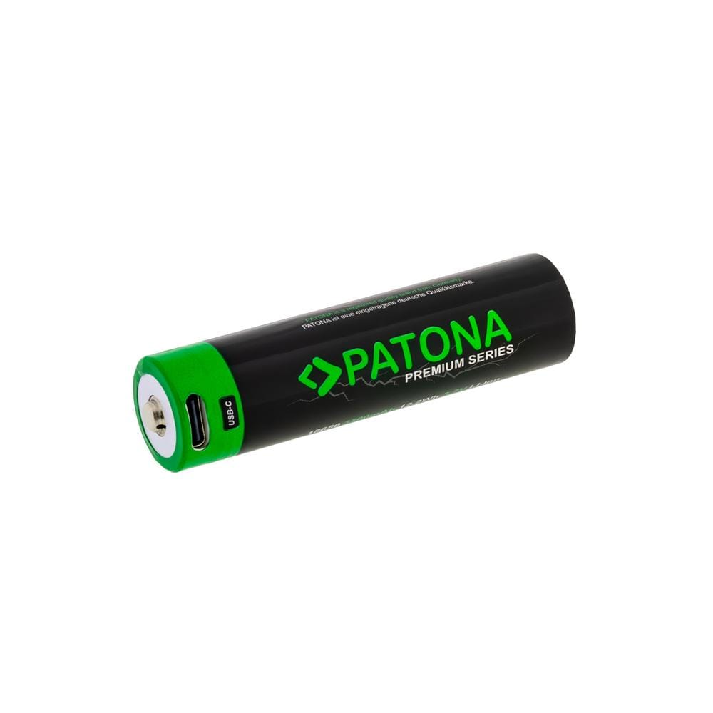 PATONA Premium 18650 Li‑Ion batteria con ingresso USB‑C 3,7 V 3300 mAh