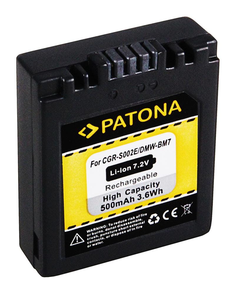 PATONA batteria per Panasonic DMW-BM7 FZ20 FZ10 FZ5 CGA-S002E PATONA batteria per Panasonic DMW-BM7 FZ20 FZ10 FZ5 CGA-S002E