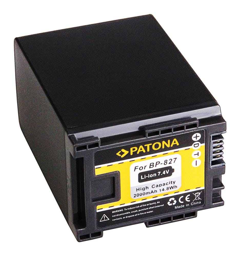 PATONA Batteria per Canon BP-827 FS10 FS100 FS11 FS200 FS21 FS22 iVIS FS10