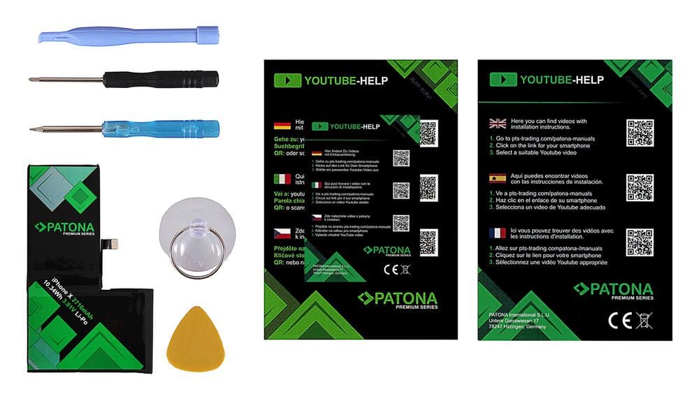 PATONA Premium Battery for Apple iPhone X 616-00351 with Tool Set PATONA Premium Battery for Apple iPhone X 616-00351 with Tool Set