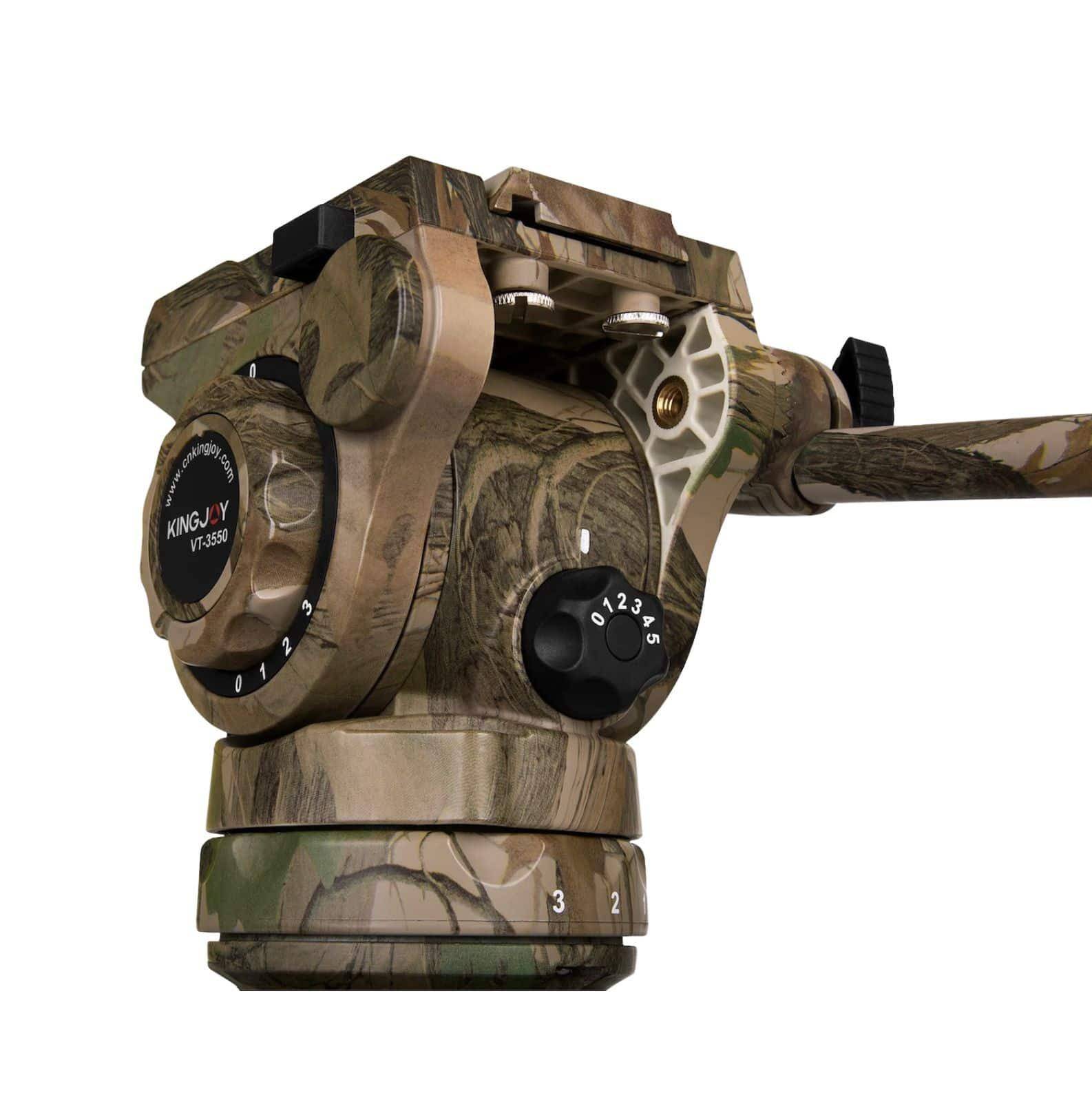 Trípode de carbono de camuflaje Mountain Series C85M con cabeza de trípode VT-3550M Trípode de carbono de camuflaje Mountain Series C85M con cabeza de trípode VT-3550M