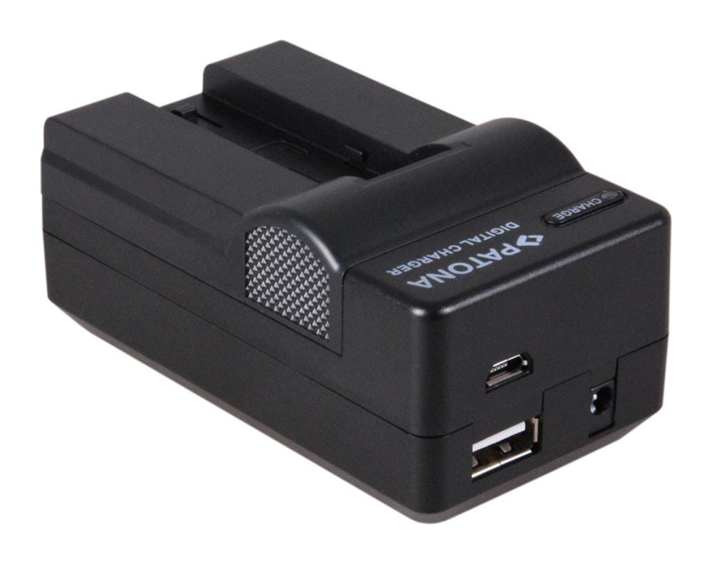 PATONA Caricabatteria 4in1 per batterie Samsung SLB-0637 L77 Dimage X60 X50