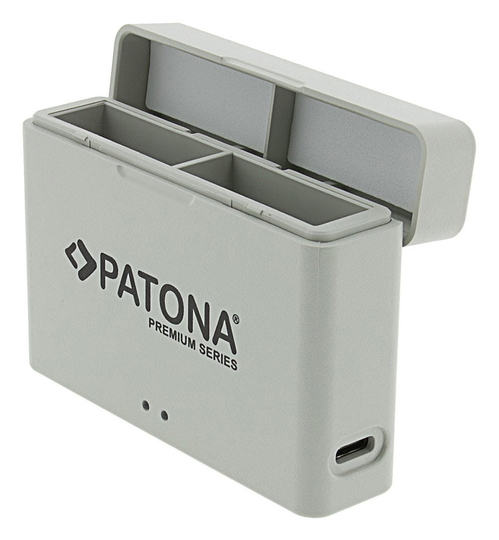 PATONA Premium Dual Charger Box ładowania dla DJI Osmo Action 3, 4 i 5 z kablem USB‑C