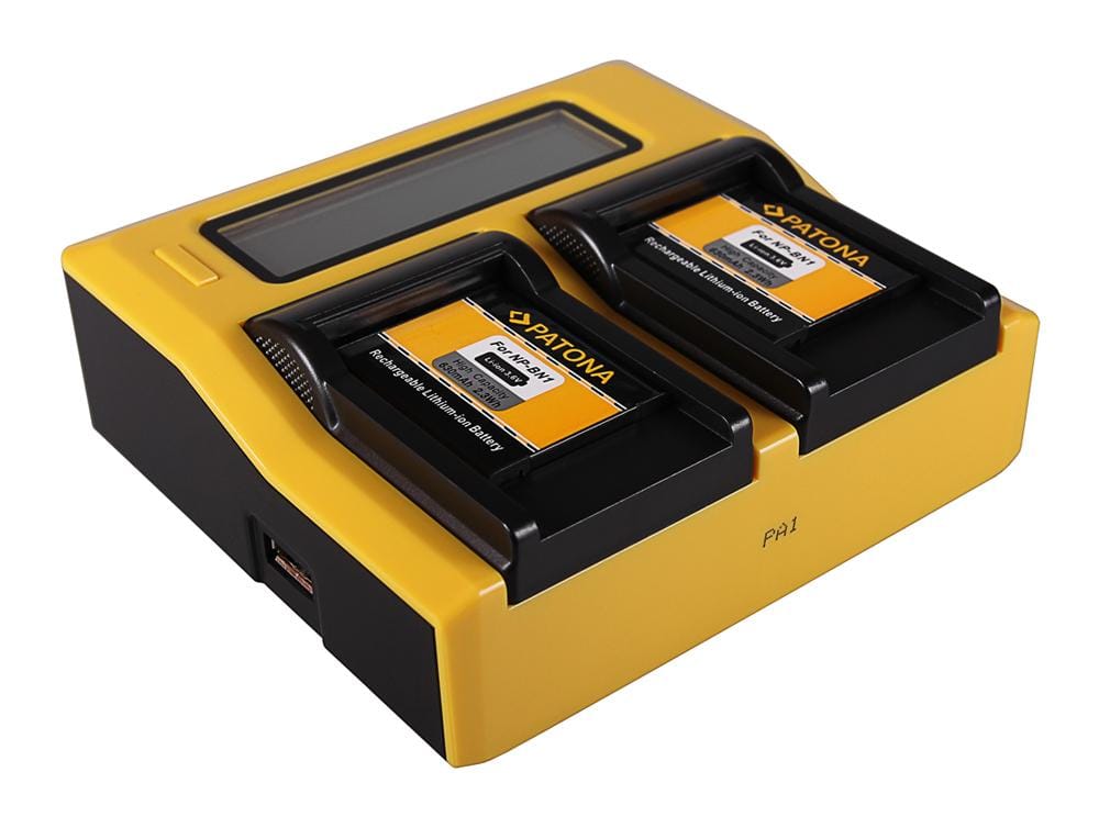 PATONA Carregador USB Dual com LCD para Sony NP‑BN1 Cybershot DSCT99 DSC‑T99 DSCTX5 DSC‑TX5 DSCTX7 PATONA Carregador USB Dual com LCD para Sony NP‑BN1 Cybershot DSCT99 DSC‑T99 DSCTX5 DSC‑TX5 DSCTX7