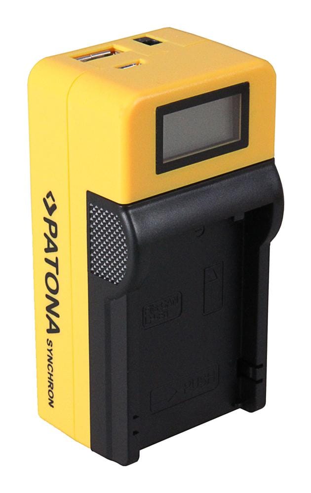 PATONA Synchron Carregador USB para Canon LP-E8 com display LCD