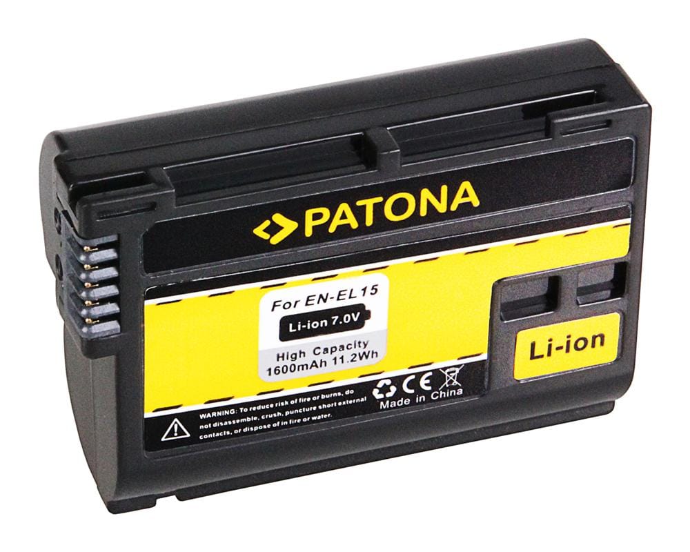 PATONA batteria per Nikon EN-EL15 V1 D7000 D800 100% DECODIFICATA