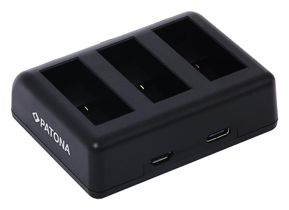 PATONA Triple Charger for GoPro Hero 9 Hero 10 Hero 11 AHDBT901 ADBAT001 ADDBD-211 with Micro USB PATONA Triple Charger for GoPro Hero 9 Hero 10 Hero 11 AHDBT901 ADBAT001 ADDBD-211 with Micro USB