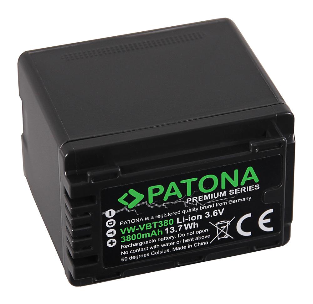 PATONA Premium Battery for Panasonic VW-VBT380 HC-V750EB W580 V550EB