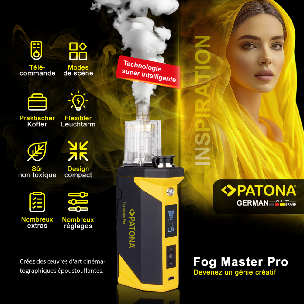 PATONA Fog Master Pro Set macchina per fumo portatile con accessori e valigia