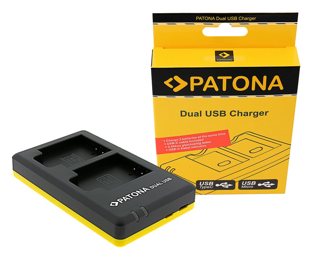 PATONA Dual Fast Charger for Olympus Li-50B Li50B with USB-C Cable