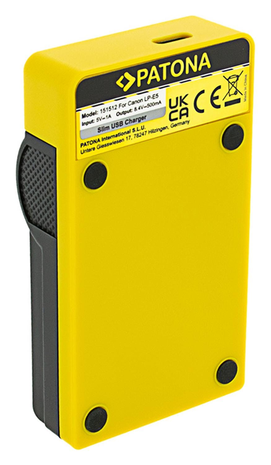 PATONA Slim Caricatore USB con ingresso USB‑C per Canon LP‑E5 EOS 1000D 450D 500D PATONA Slim Caricatore USB con ingresso USB‑C per Canon LP‑E5 EOS 1000D 450D 500D