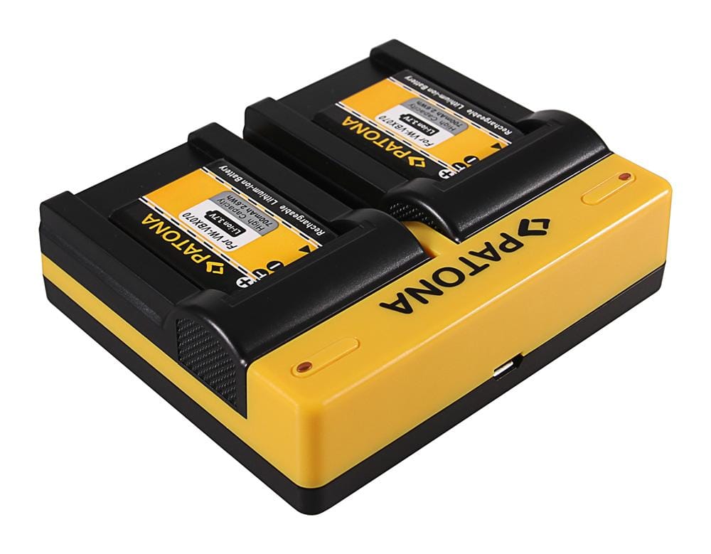 Caricatore Dual PATONA per Pentax D-LI88 – incluso Micro‑USB, carica 2 batterie simultaneamente