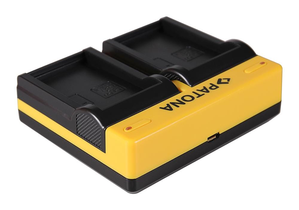 Caricatore Duale PATONA per Olympus PS-BLS1 Evolt E400 E-400 E410 con cavo Micro-USB