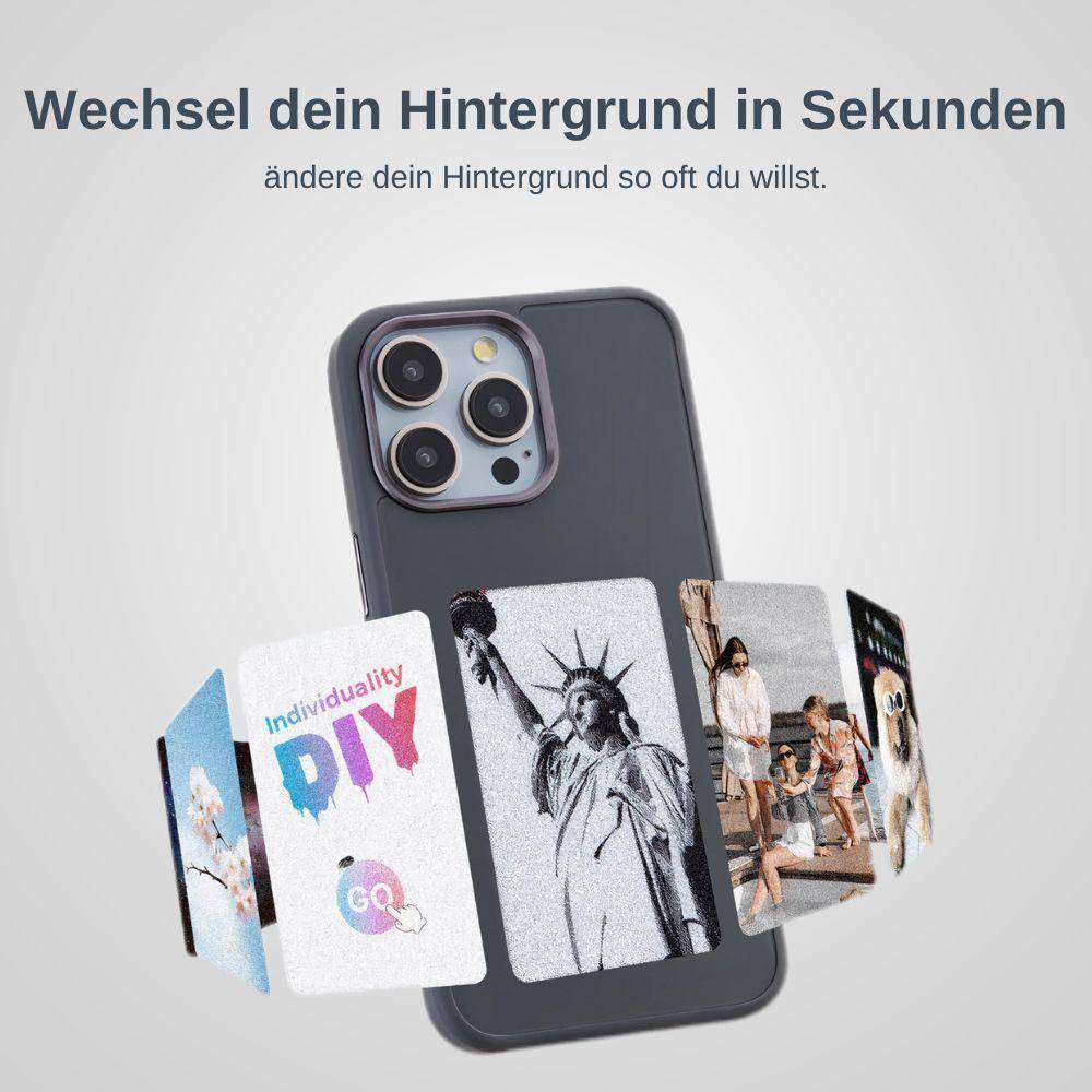 Capa protetora inovadora para iPhone com visor baseado em NFC para visualização de imagens