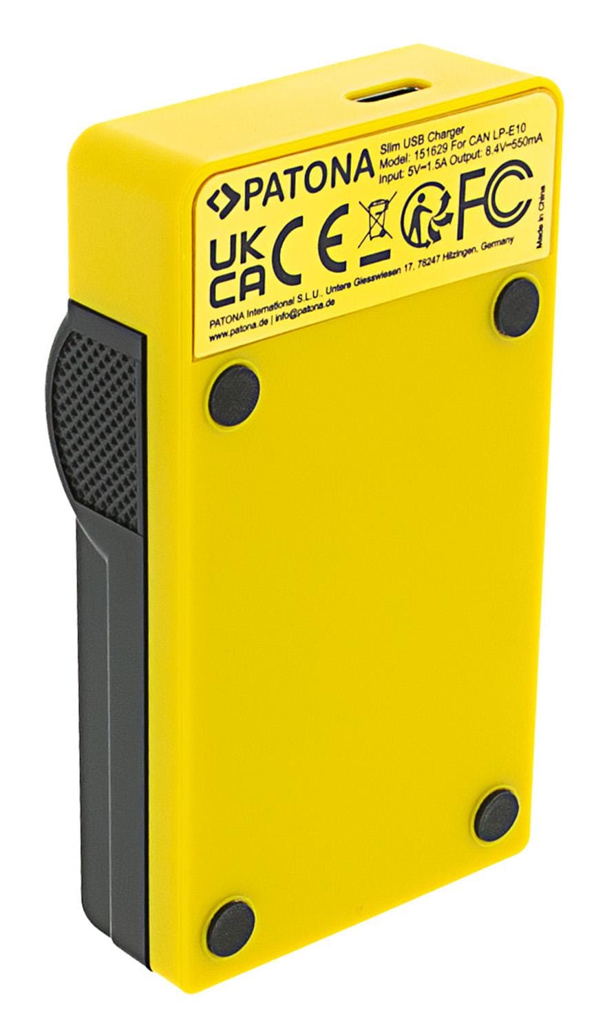 PATONA Slim Caricabatterie USB con ingresso USB‑C per Canon LP‑E10 EOS 1100D Rebel T3 PATONA Slim Caricabatterie USB con ingresso USB‑C per Canon LP‑E10 EOS 1100D Rebel T3