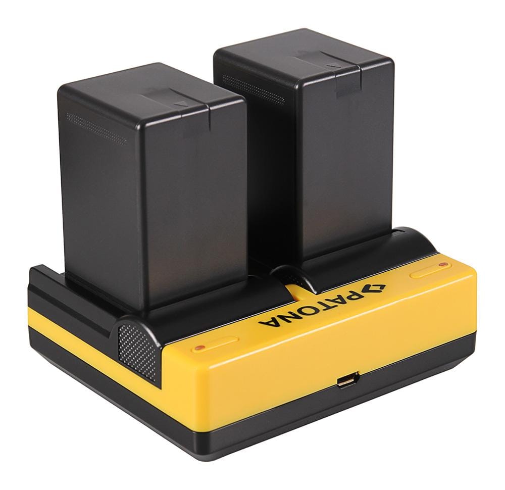 Caricabatterie Doppio PATONA per Panasonic VBN130 260 HC HCX920M VBN130 260 HDC HC-X920M incluso Cavo Micro-USB