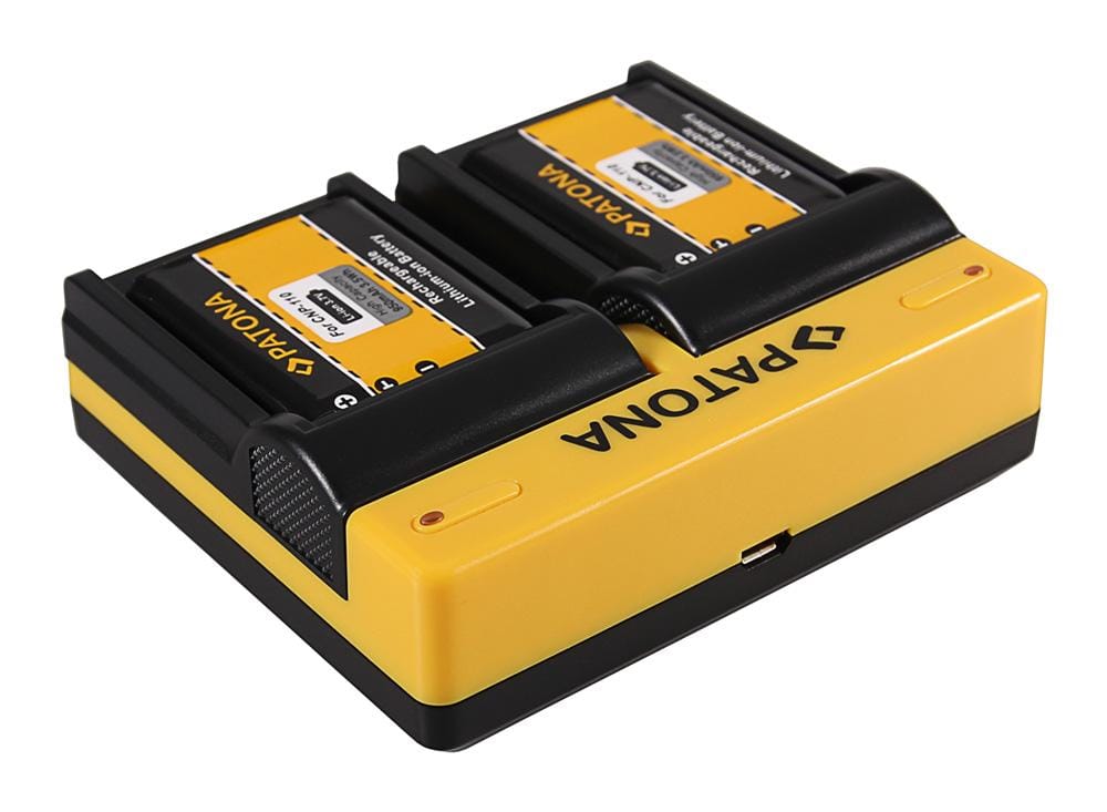 Cargador Dual PATONA para Casio NP-110 Exilim EXH30 EX-H30 EXZ2000 EX-Z2000 EXZ2300 con cable Micro‑USB