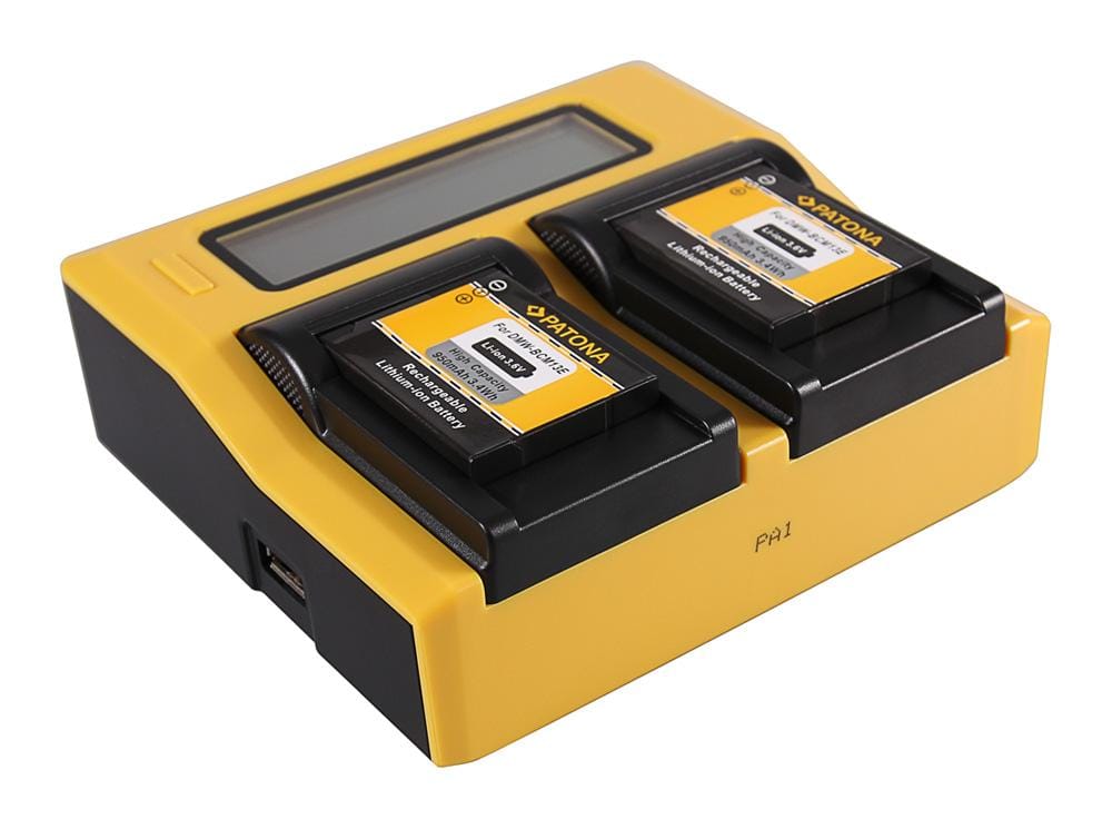 PATONA Carregador Dual LCD USB para Panasonic DMW-BCM13 Lumix DMCFT5 DMC-FT5 DMCFT51 DMCTS5 DMC-TS5
