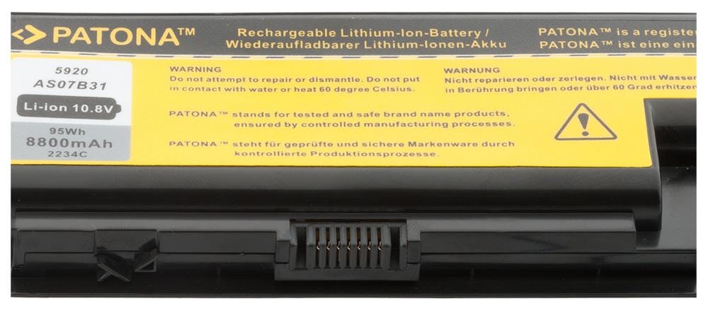 Bateria PATONA para Acer Aspire AS07B41 AS07B42 AS07B51 AS07B71 10,8V