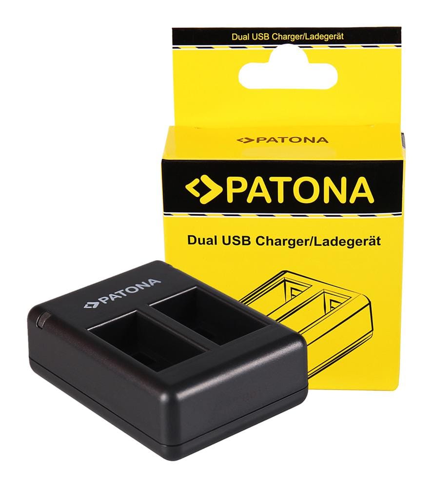 PATONA Carregador Rápido Dual para Garmin Virb 360 VIRB360 GMICP702335 incluindo cabo Micro-USB