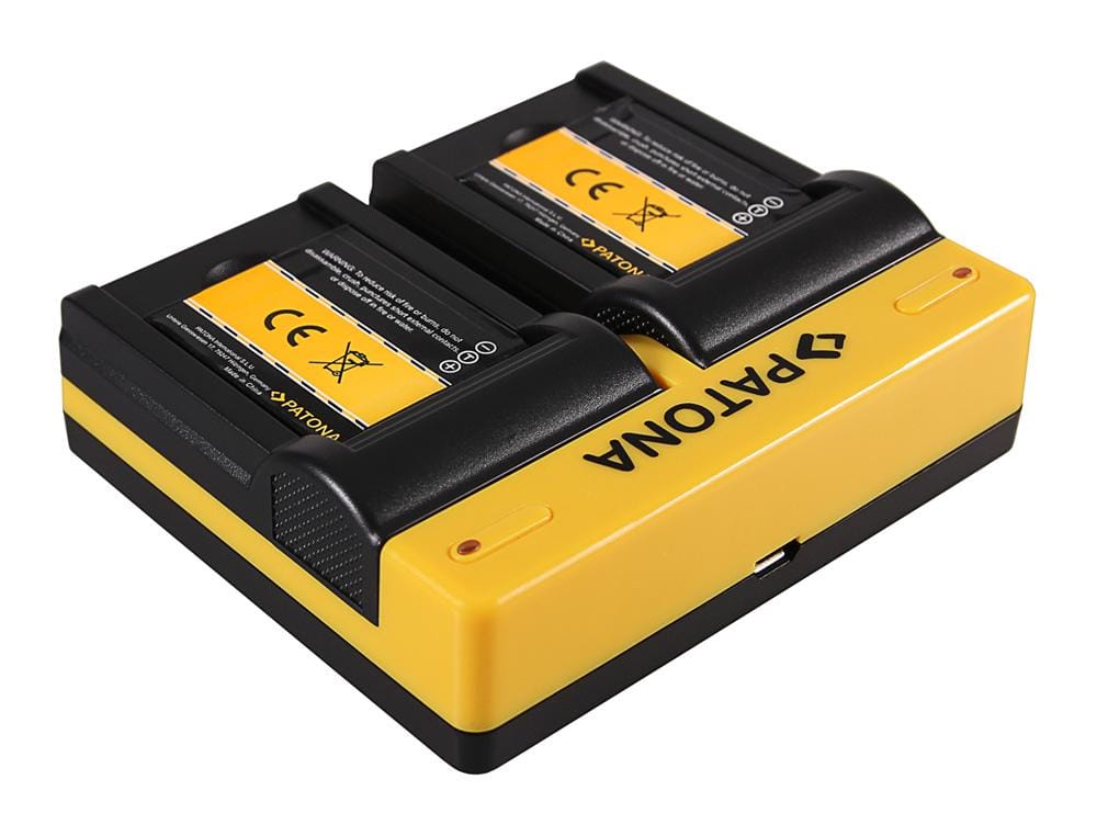 Caricatore Dual PATONA per Panasonic DMW-BCL7 Lumix F5 FH50 FS50 SZ3 SZ9 XS1 con cavo Micro-USB