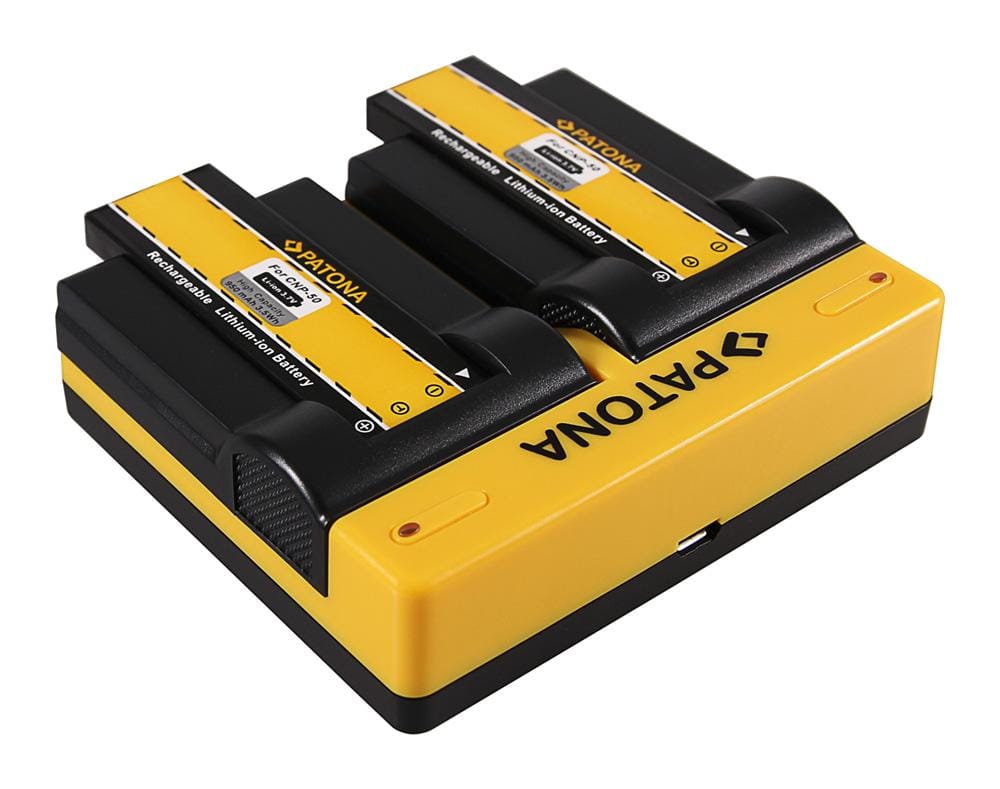 Carregador Dual PATONA para Casio NP-50 Exilim EXV7 EXV8 EX-V7 EX-V8 com Cabo Micro-USB