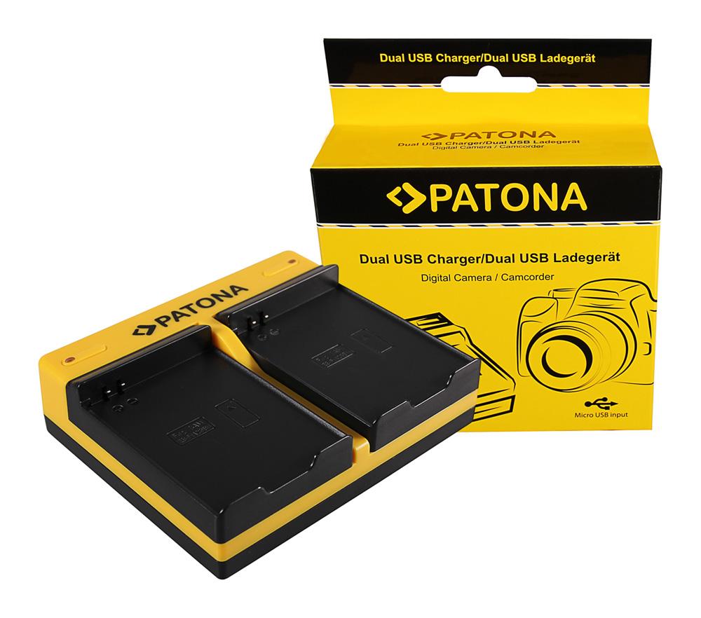 Carregador Dual PATONA para Samsung EB-F1A2GBU I519 I569 I579 I8150 i8150 W i9050 i9100 com Micro-USB