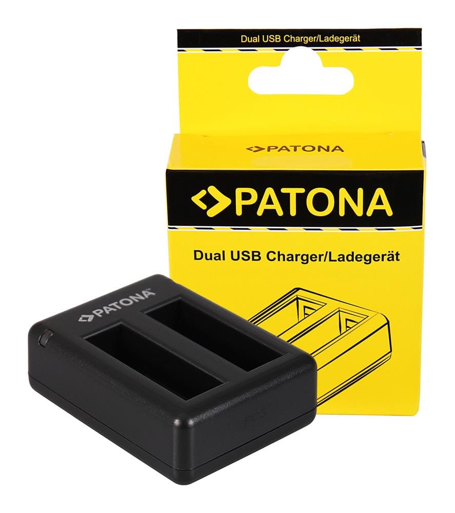 Carregador USB Dual PATONA para GoPro Hero 4 AHDBT-401 com cabo Mini-USB