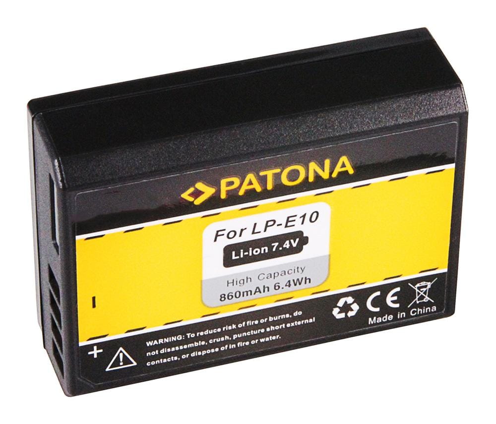 PATONA Batteria per Canon LP‑E10 LPE10 EOS 1100D EOS 2000D EOS 4000D Kiss X50 EOS Rebel T3 PATONA Batteria per Canon LP‑E10 LPE10 EOS 1100D EOS 2000D EOS 4000D Kiss X50 EOS Rebel T3